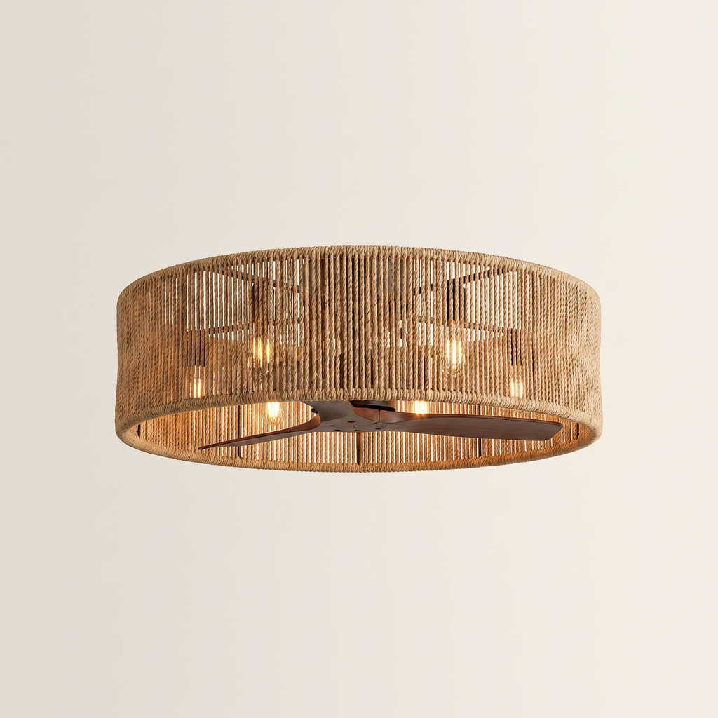 Coil | Braided rope ceiling fan with light 50 cm