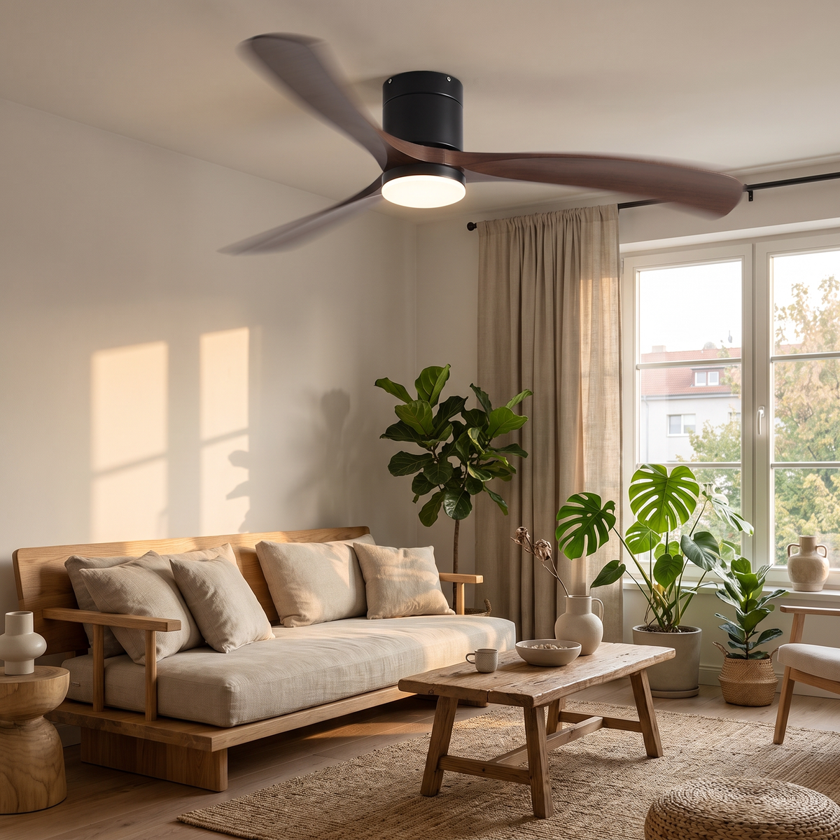 Glide | Low profile DC ceiling fan with light