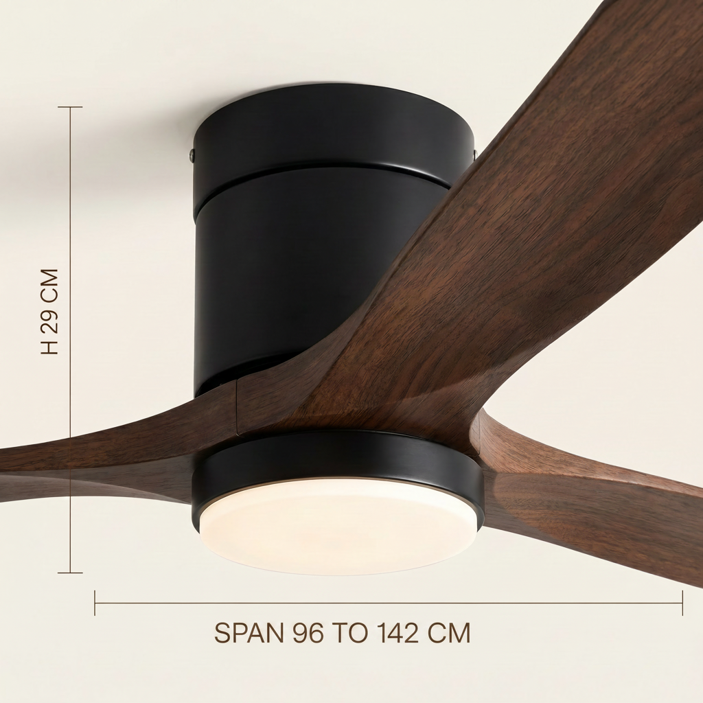 Glide | Low profile DC ceiling fan with light