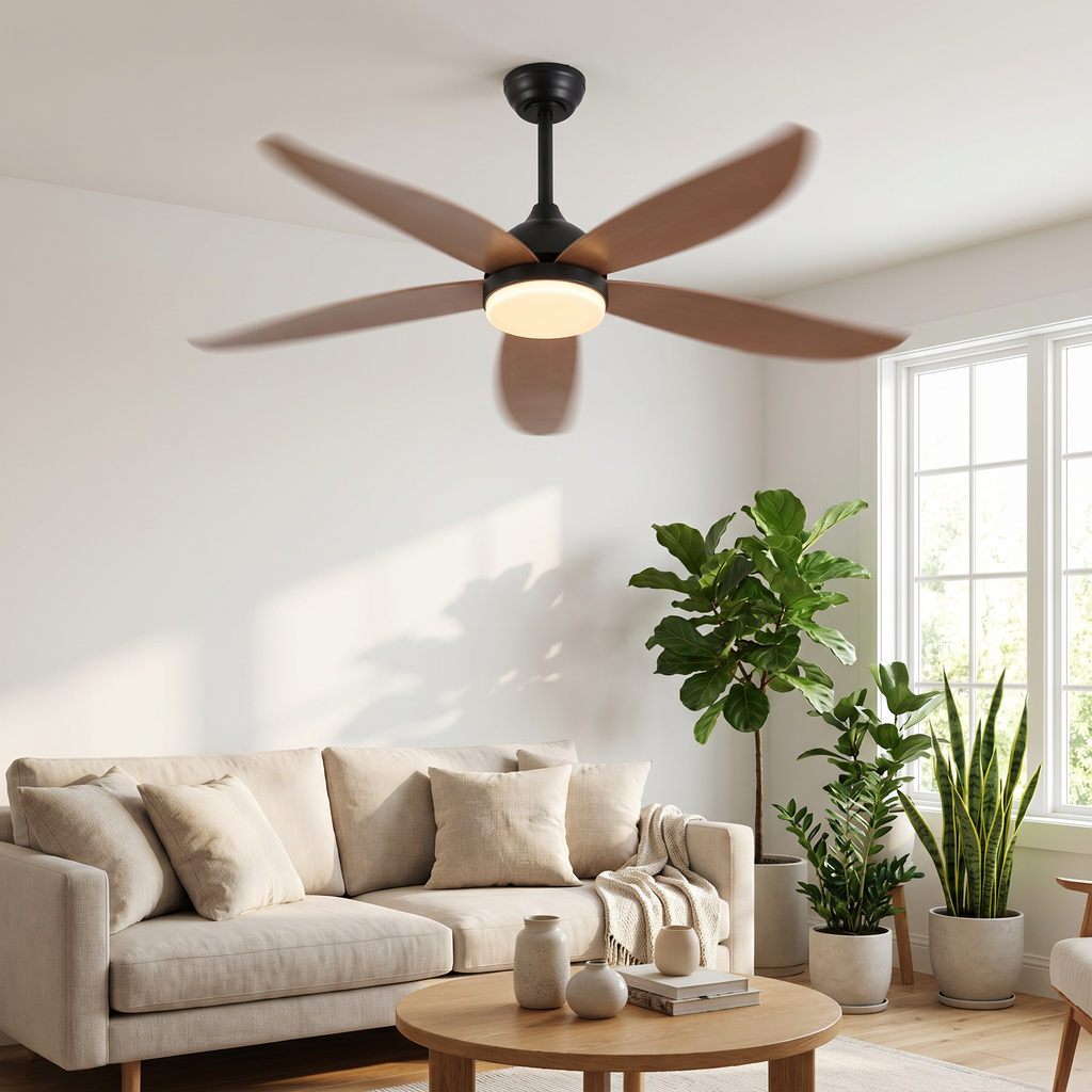 Sway | Five blade ceiling fan with light 132 cm