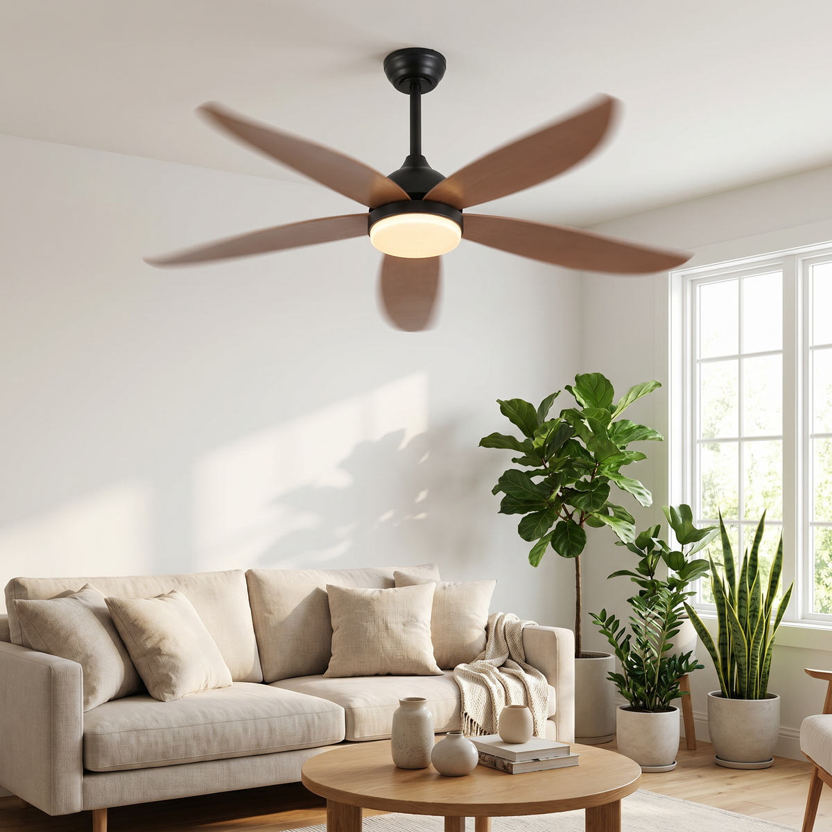 Sway | Five blade ceiling fan with light 132 cm