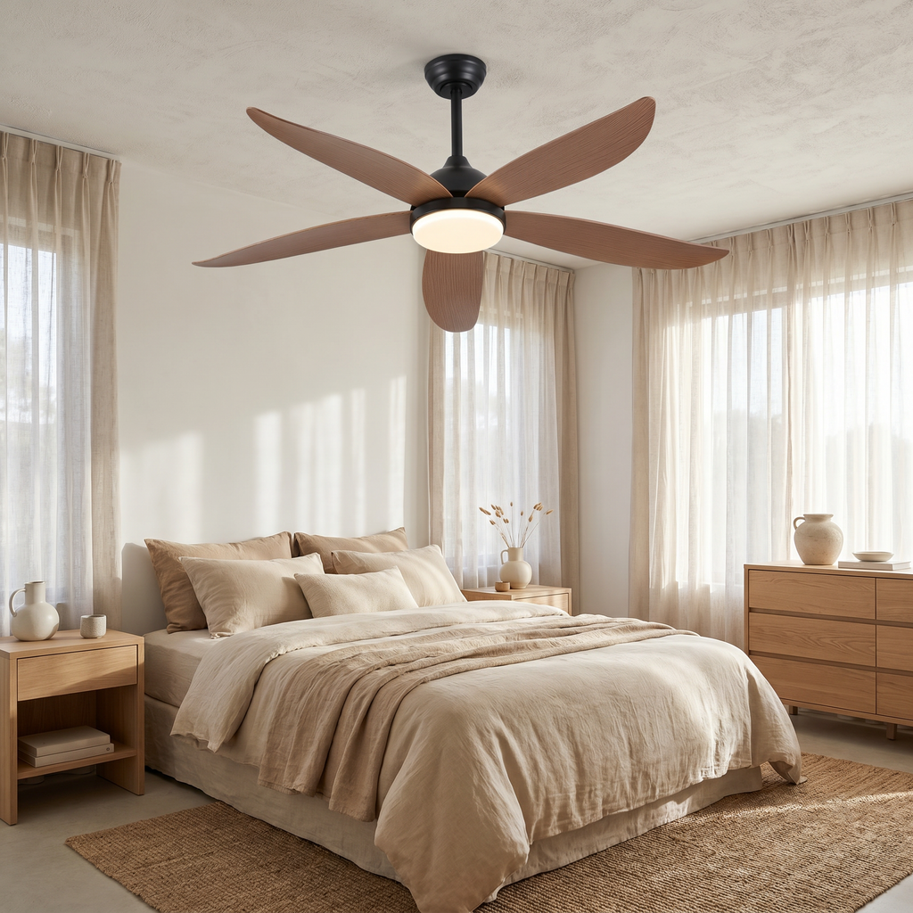 Sway | Five blade ceiling fan with light 132 cm